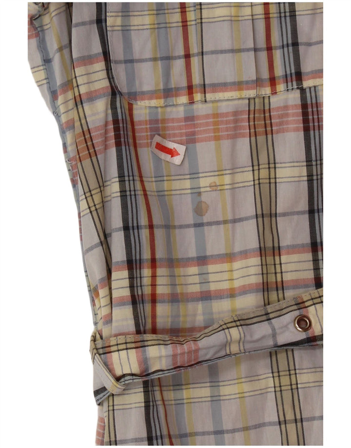 Vintage dameskjortekjole UK 14 Medium Flerfarvet ternet bomuld