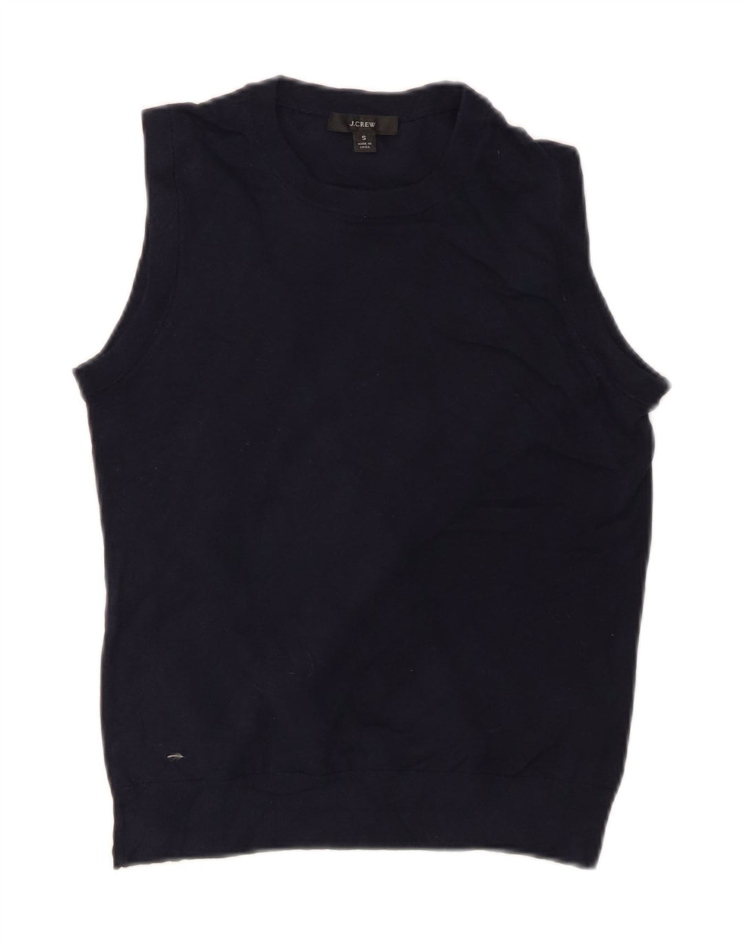 J. Crew Damevest Tank Top UK 8 Small Navy Blue Cotton