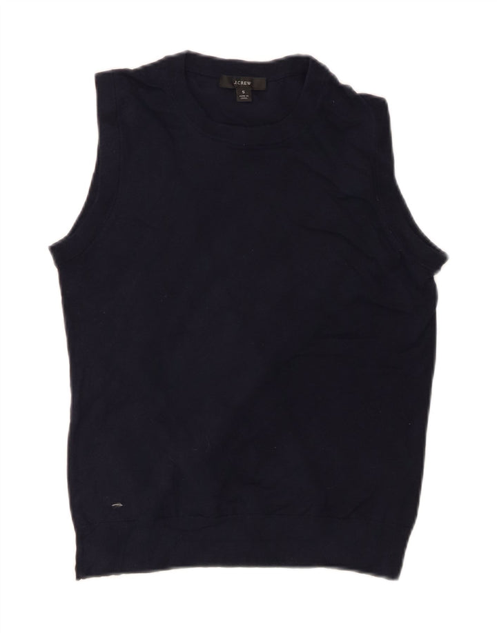 J. Crew Damevest Tank Top UK 8 Small Navy Blue Cotton