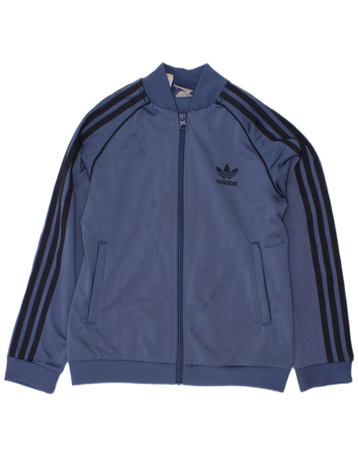 Adidas Drenge Træningsdragt Topjakke 9-10 År Blå Polyester