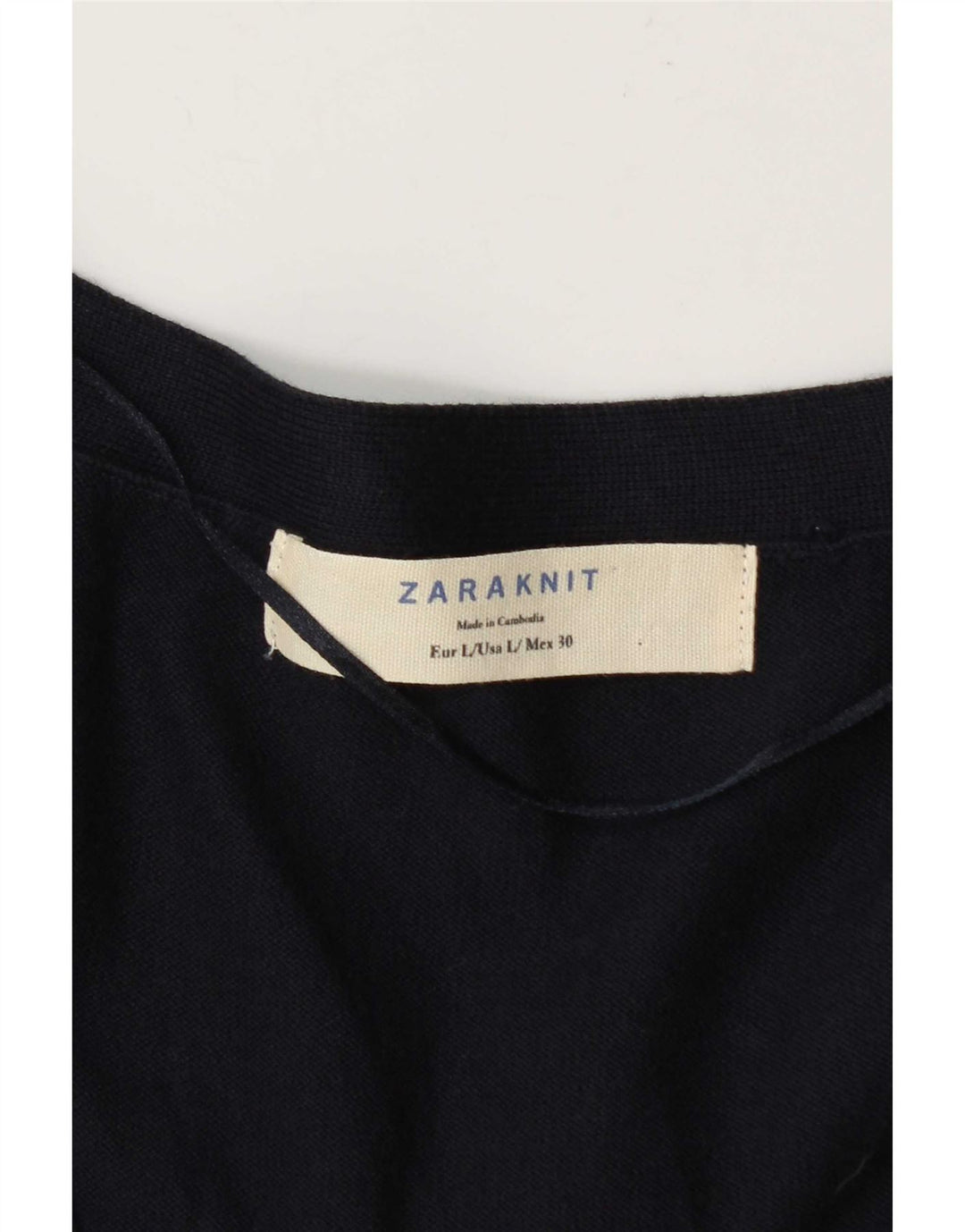 Zara Womens Longline Cardigan Sweater UK 14 Large Navy Blue