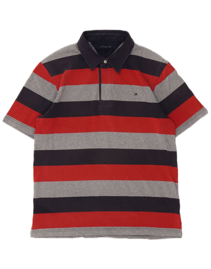 Tommy Hilfiger Herre poloshirt Stor flerfarvet stribet bomuld
