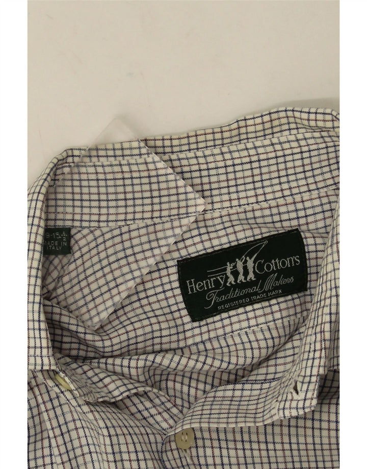 Henry Cottons Herreskjorte Størrelse 39 15 1/2 Medium Grå Gingham