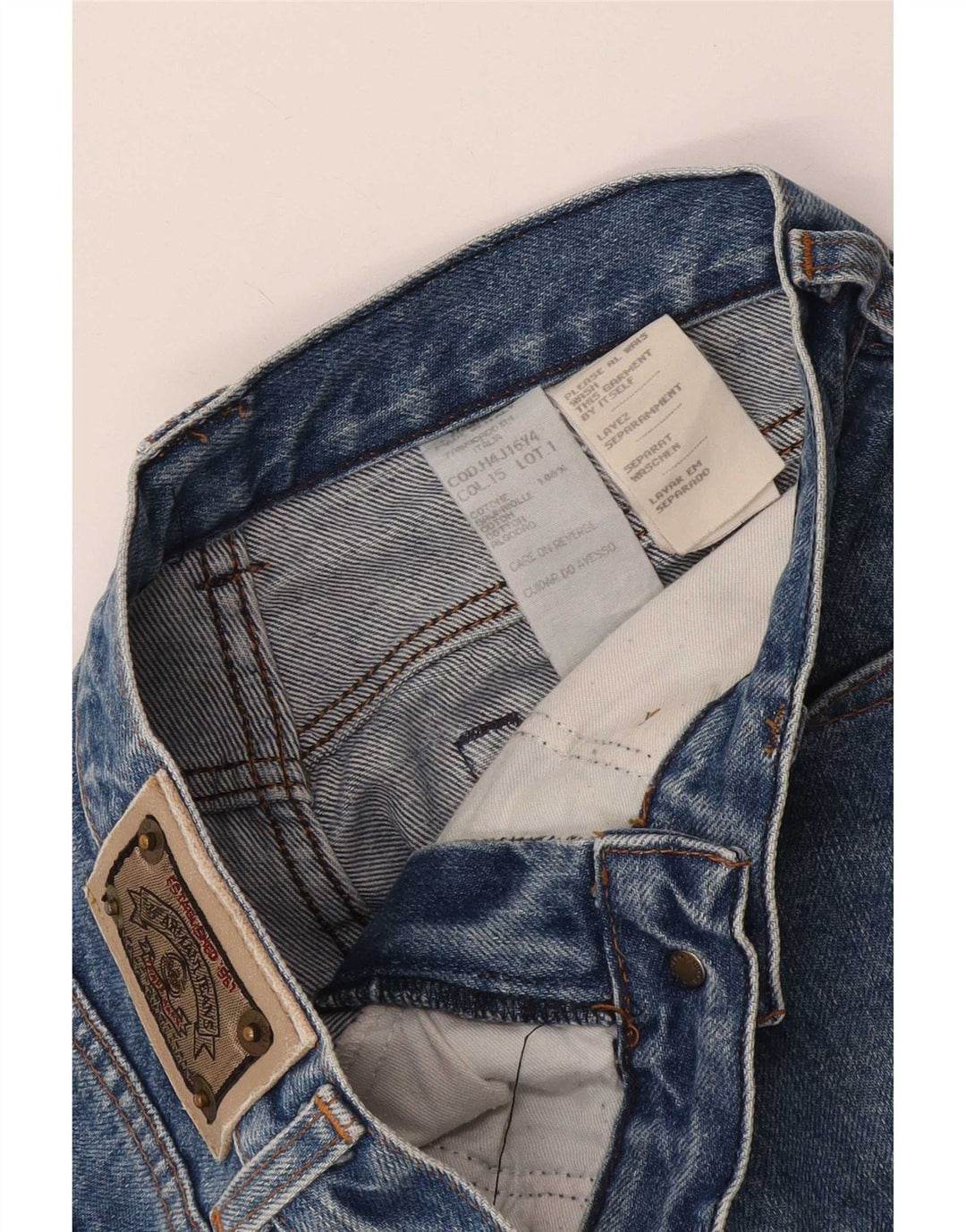 Armani Dame Crop Straight Jeans W28 L26 Blå Bomuld