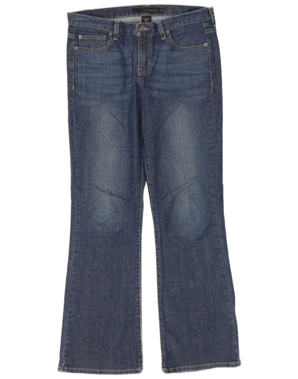 CALVIN KLEIN Dame Bootcut Jeans US 10 Large W30 L32 Blå Bomuld
