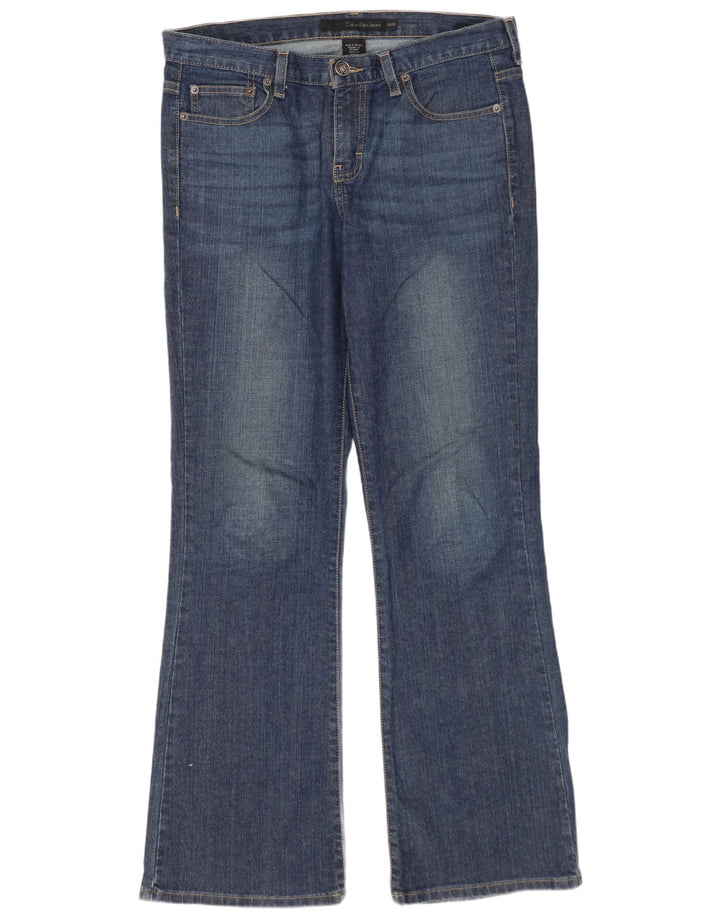 CALVIN KLEIN Dame Bootcut Jeans US 10 Large W30 L32 Blå Bomuld