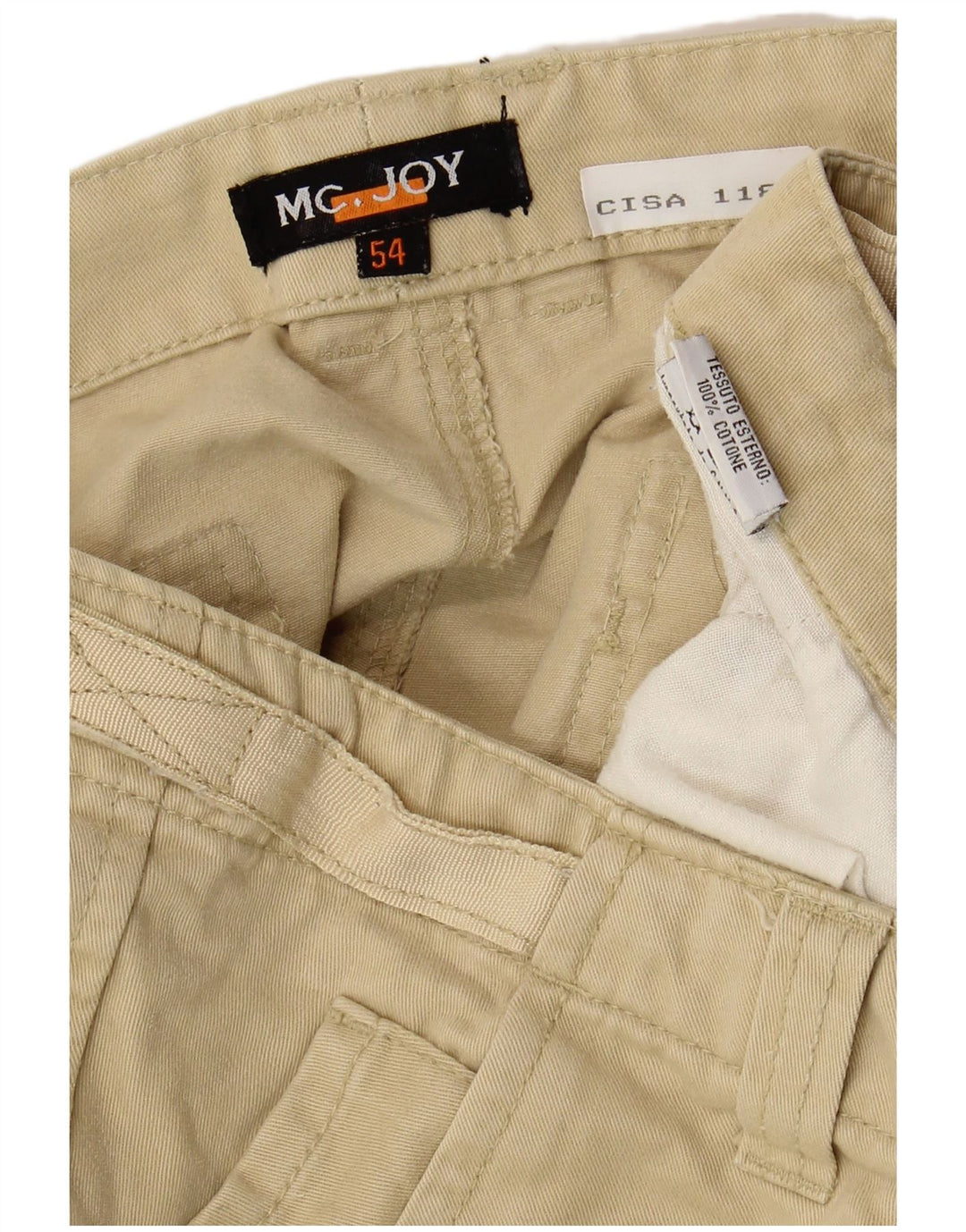 MC Joy Herre Straight Cargo Bukser IT 54 2XL W40 L29 Beige Bomuld
