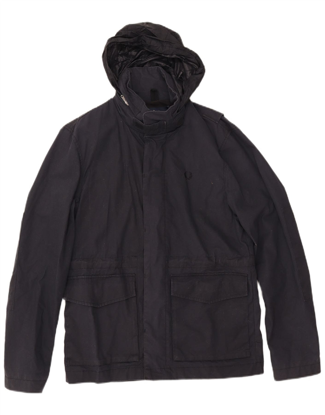 FRED PERRY Vindjakke med hætte til mænd UK 36 Lille marineblå bomuld