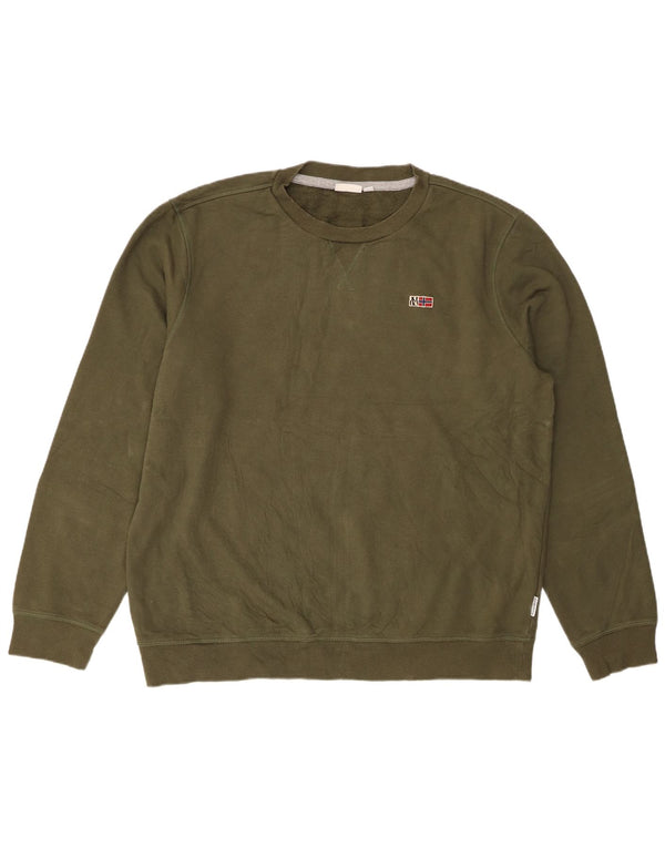 Napapijri Herre Sweatshirt Jumper 3XL Khaki Bomuld