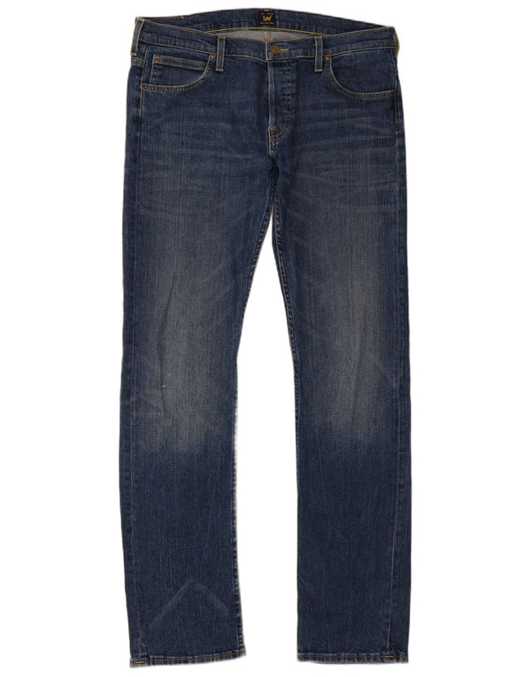Lee Mens Powell Slim Jeans W34 L34 Marineblå Bomuld