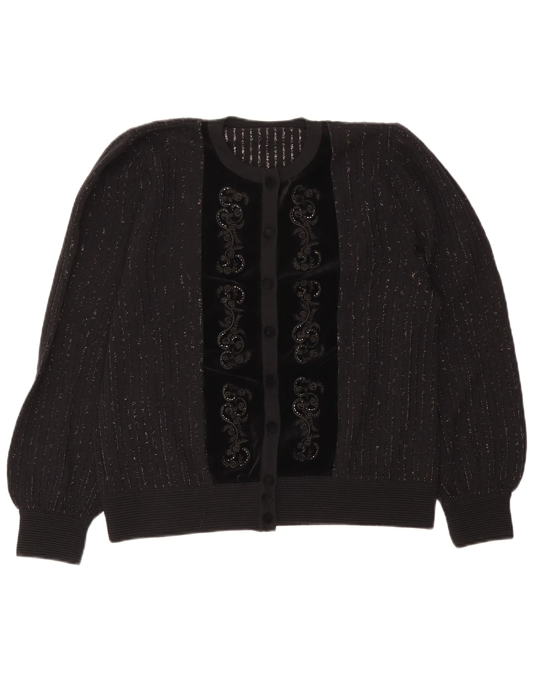 Vintage dame cardigan sweater IT 46 Stor grå stribet uld