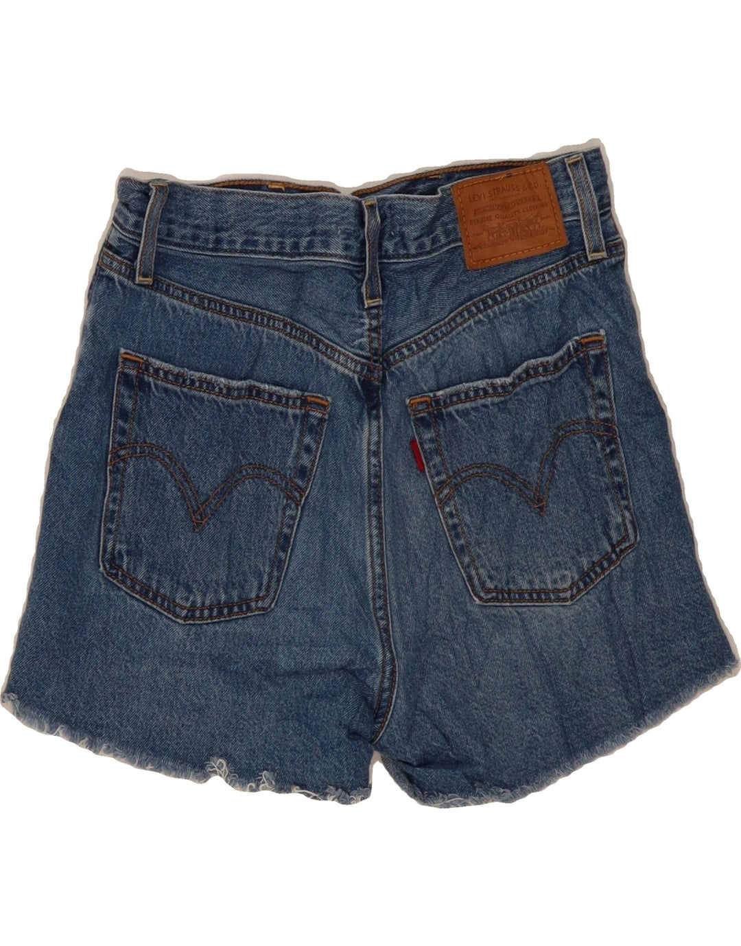 LEVI'S Womens Distressed Denim Shorts W28 Medium Blue Cotton Vintage Levi's and Second-Hand Levi's from Messina Hembry 