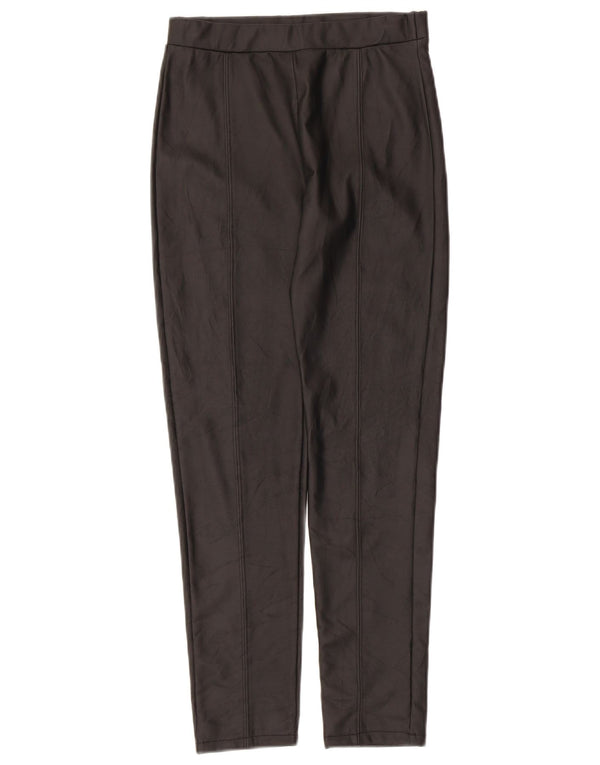 Zara Girls Slim Faux Leather Trousers 13-14 Years W24 L24 Black