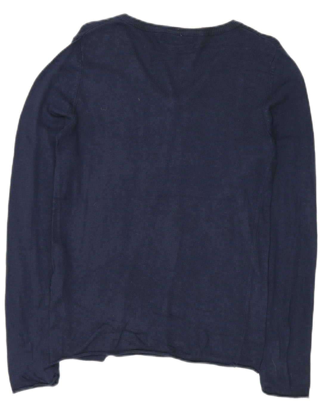 MOSSIMO Dame V-hals sweater UK 12 Medium Navy Blue Nylon