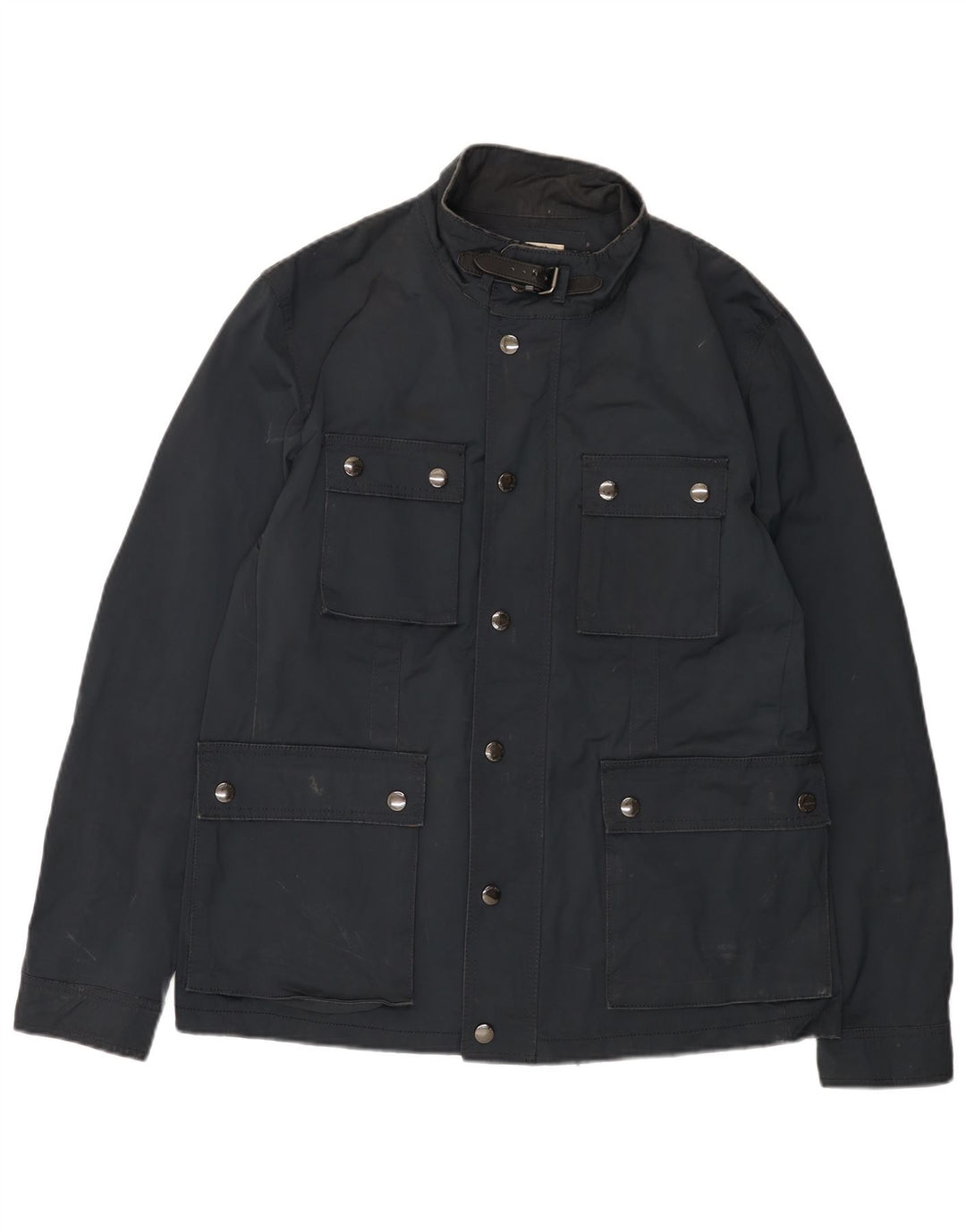 Zara Herre Utility Jacket UK 42 XL Navy Blue Polyester