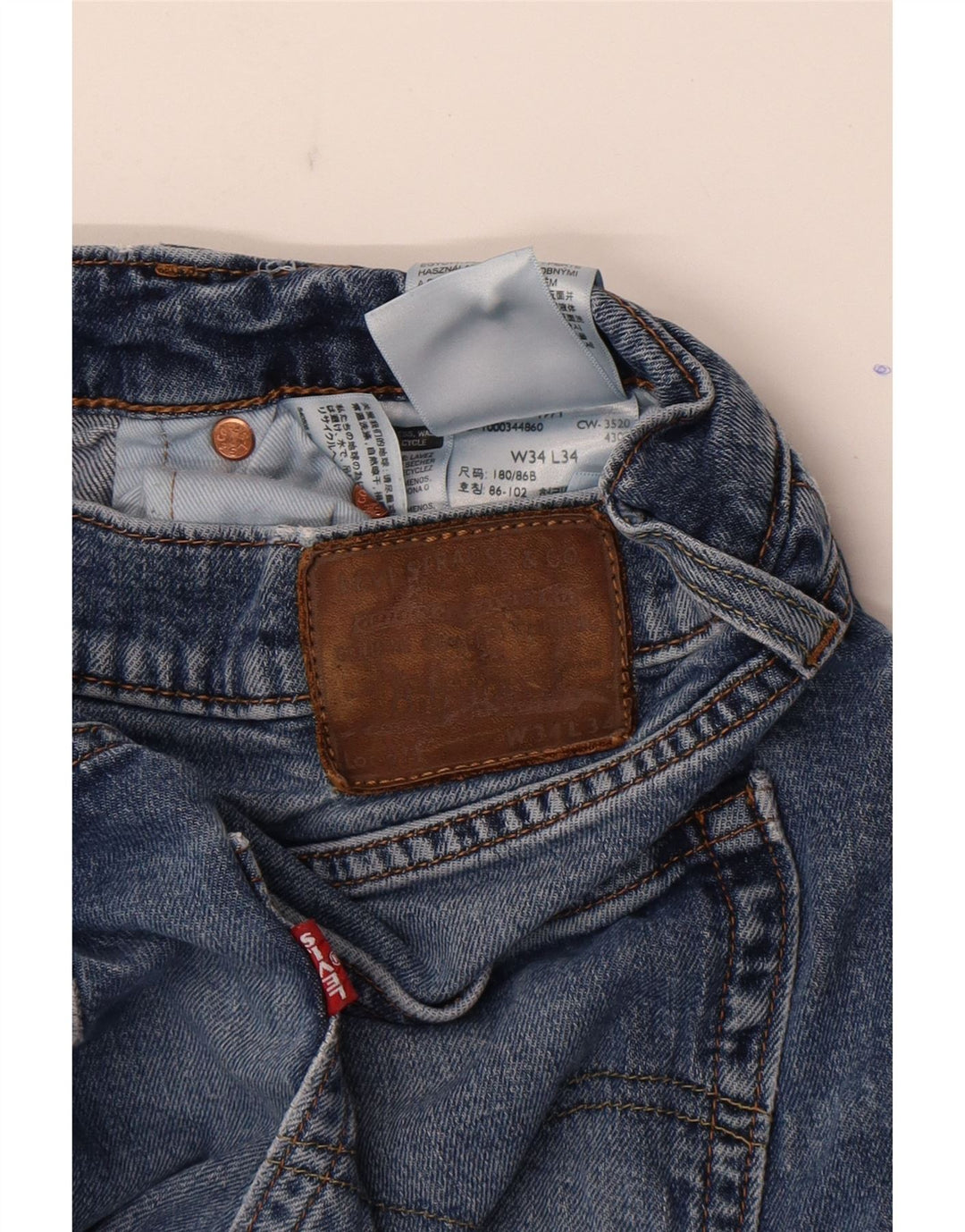Levi's Slim Jeans til mænd W34 L34 blå bomuld