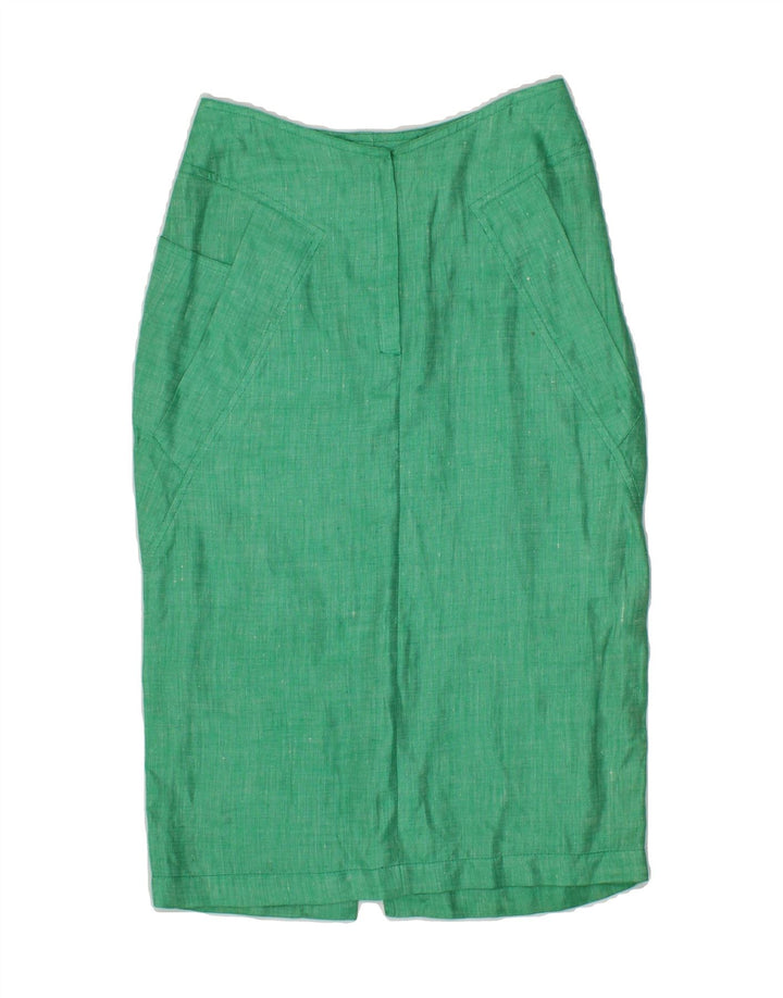 VINTAGE Womens Midi Skirt W28 Medium Green Vintage Vintage and Second-Hand Vintage from Messina Hembry 