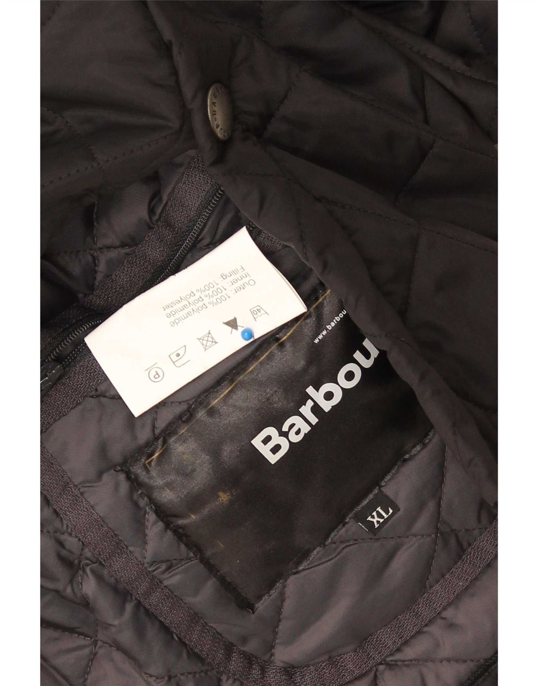 Barbour Herre Quiltet Overfrakke UK 44 XL Sort Polyamid