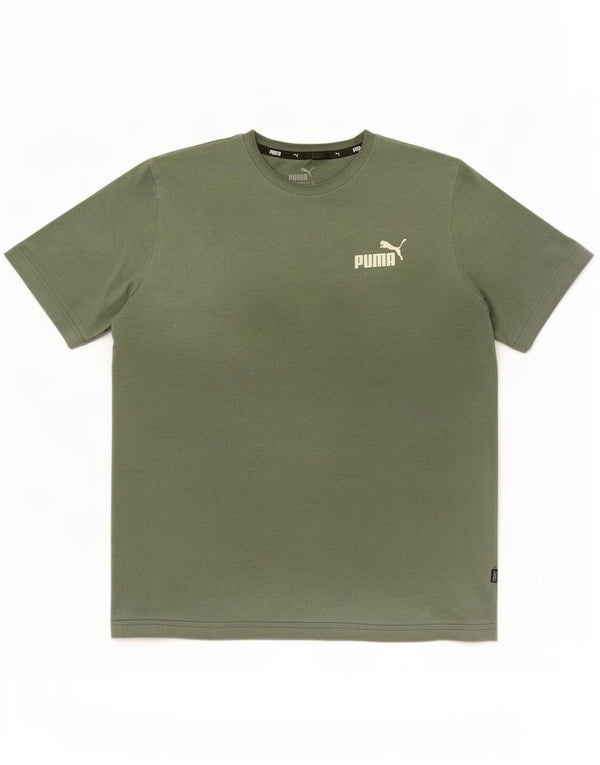 Puma T-Shirt Top UK 14 Medium Khaki Bomuld