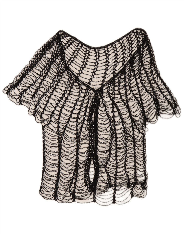 Vintage Dame Se Through Top UK 2 2XS Sort