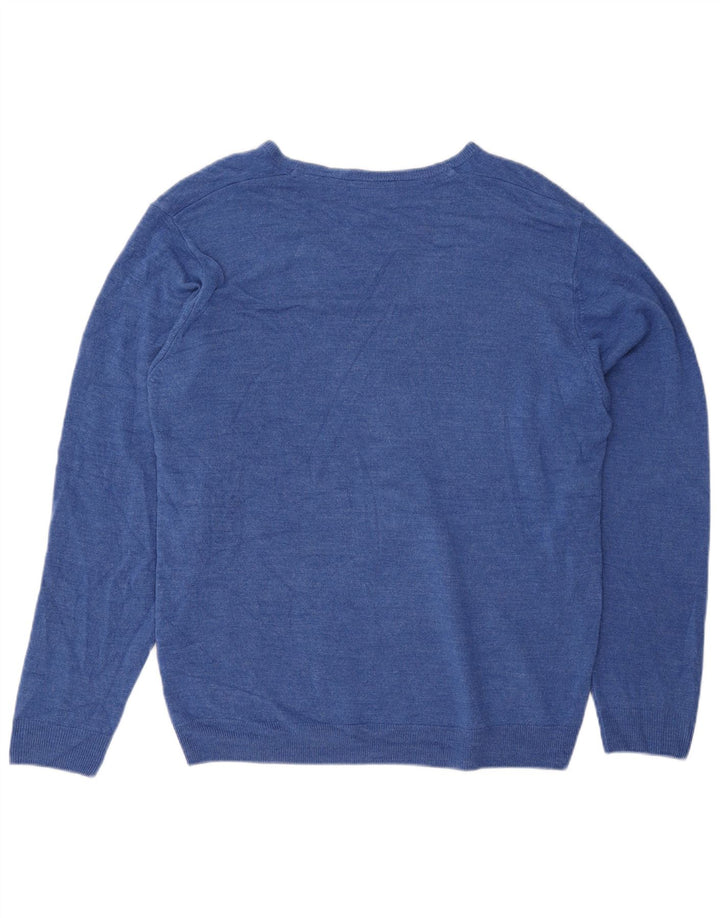 Marks & Spencer Herre V-hals sweater XL Blå Akryl
