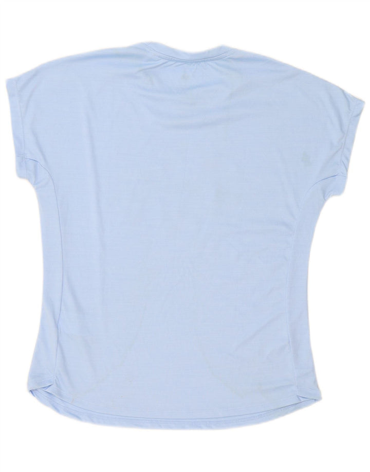 Adidas Dame Grafisk T-Shirt Top UK 16/18 Stor Blå Polyester