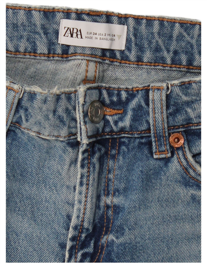 ZARA Straight Jeans til kvinder EU 34 2XS W24 L29 Blå