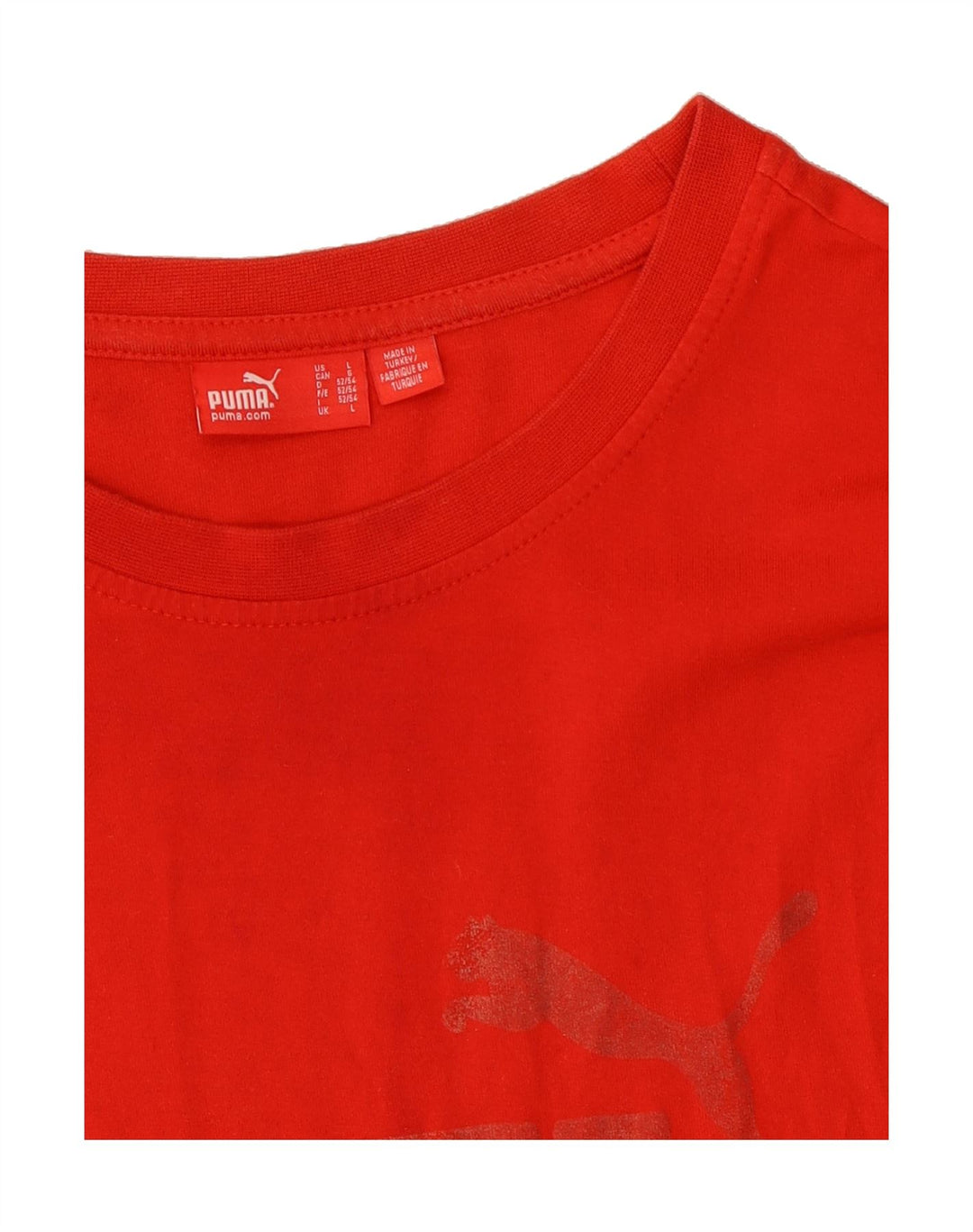 PUMA Mens Graphic T-Shirt Top Large Red Cotton Vintage Puma and Second-Hand Puma from Messina Hembry 