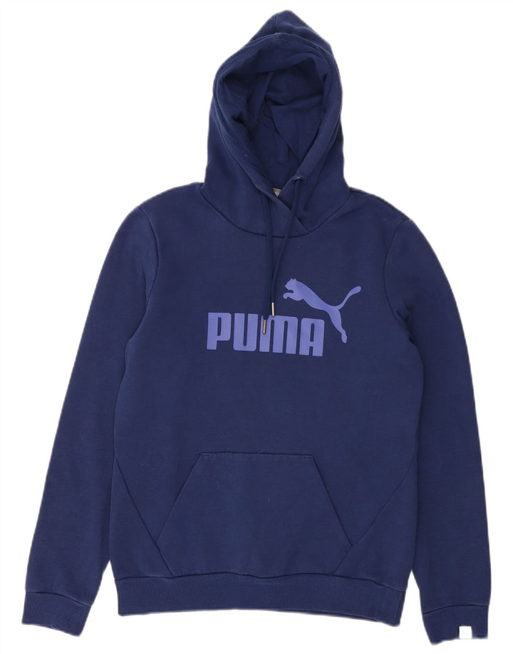 PUMA Grafisk hættetrøje til kvinder UK 10 Small Navy Blue