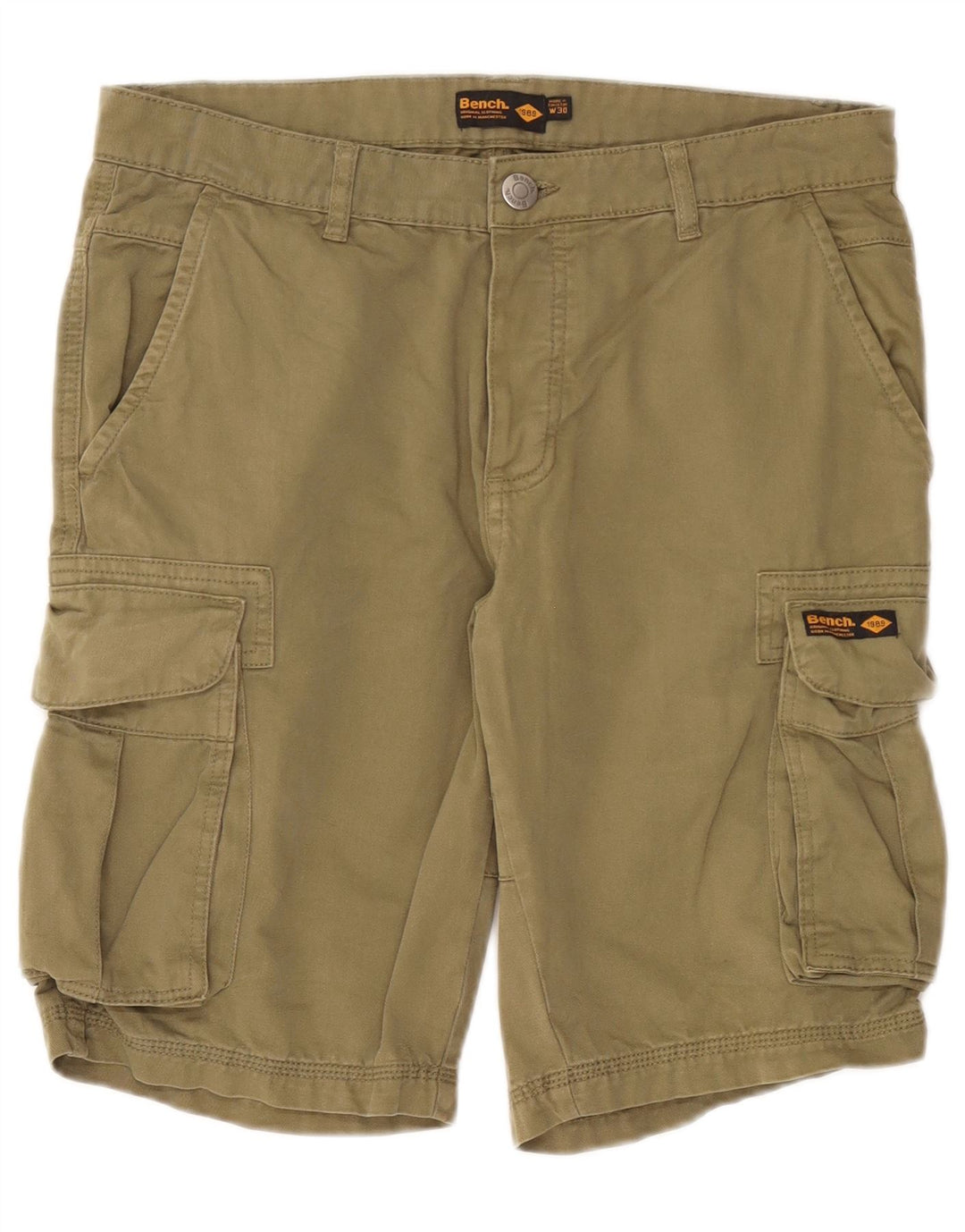 Bænk Herre Cargo Shorts W30 Medium Grøn Bomuld