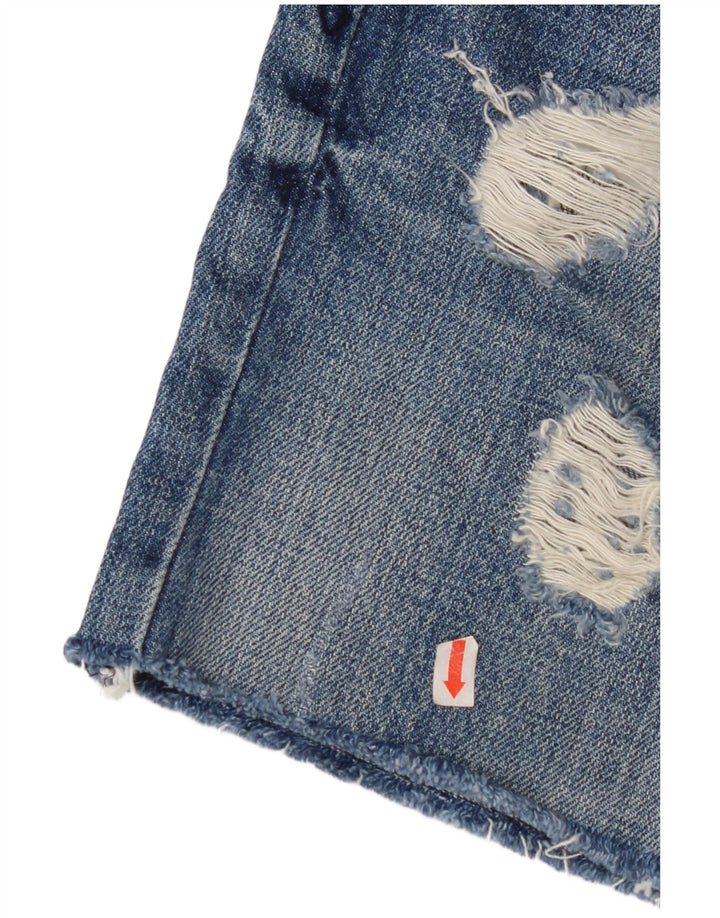 ZARA Distressed denimshorts til kvinder EU 32 2XS W22 Blå