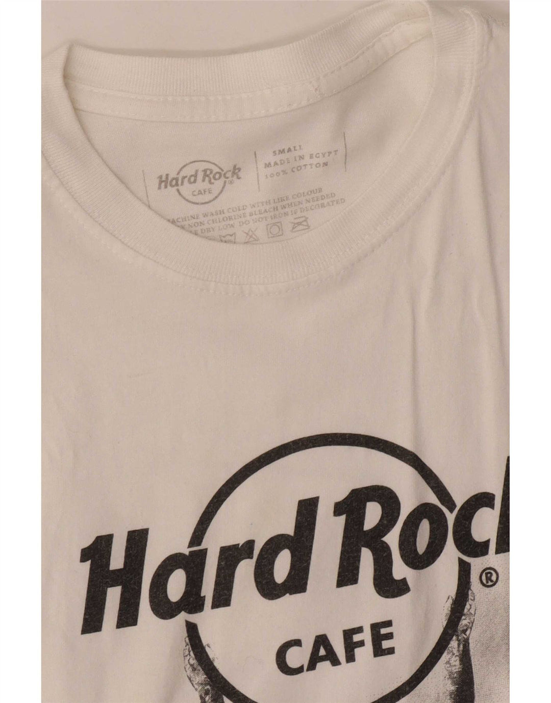 Hard Rock Cafe Herre Budapest Grafisk T-Shirt Top Lille Hvid Bomuld