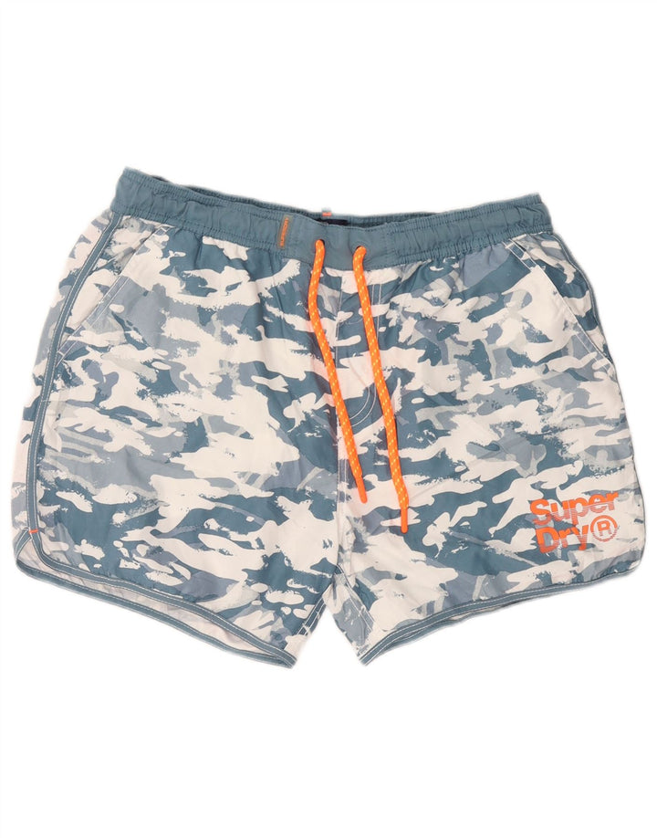 Superdry Badeshorts til mænd XL Blå Camouflage Polyester