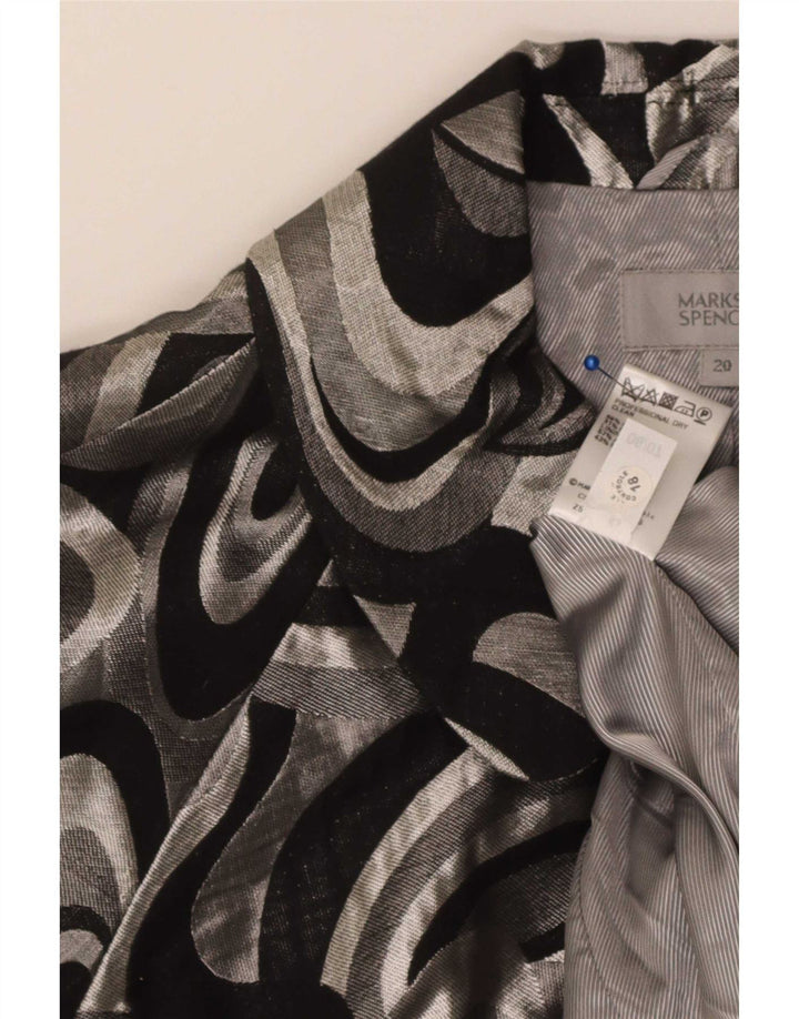 Marks & Spencer Dame Blazer Jacket UK 20 2XL Flerfarvet Geometrisk