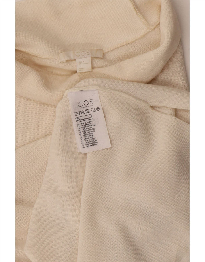Cos Dame Loose Fit Roll Neck Bluse Top UK 14 Medium Off White Bomuld