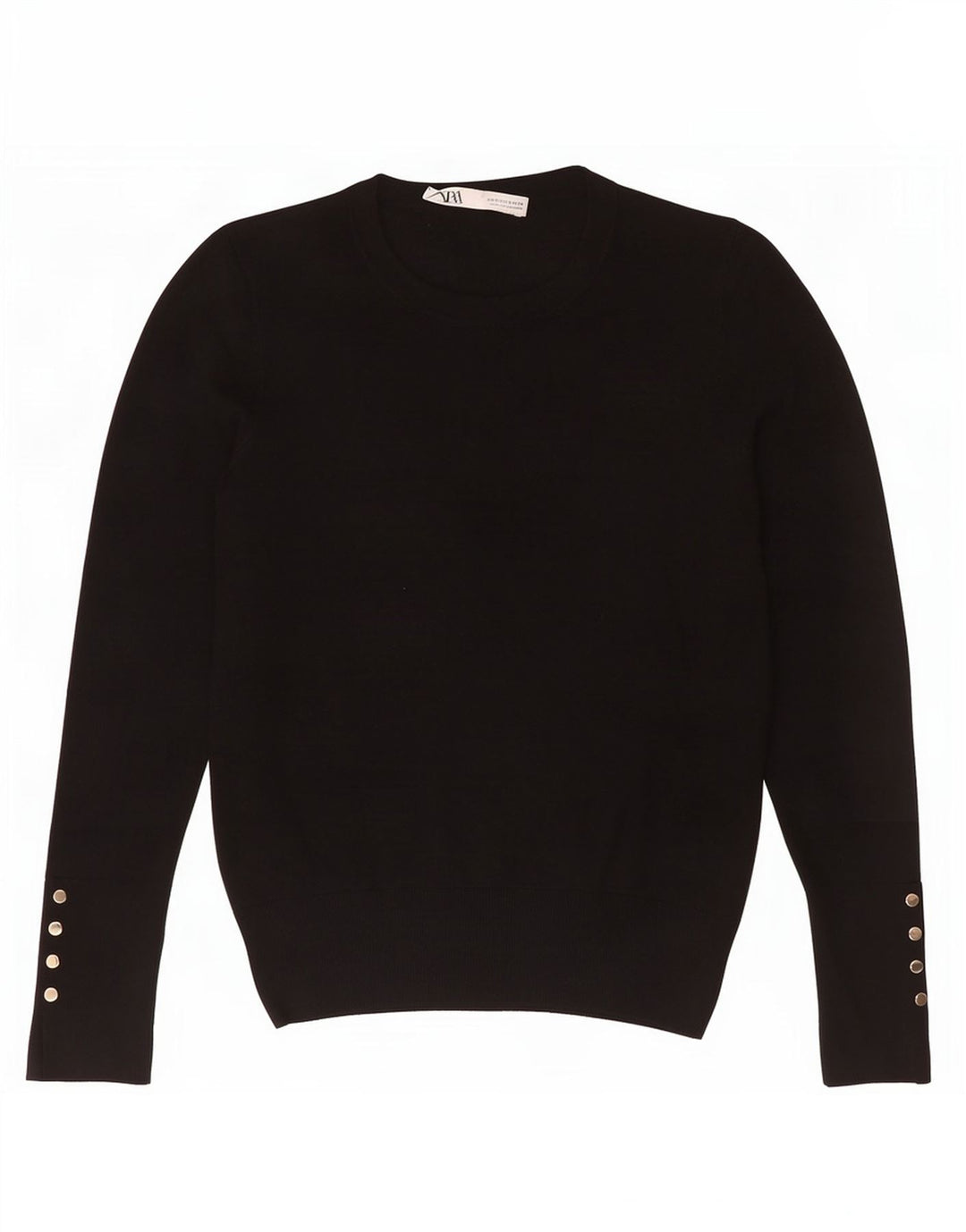 Zara Dame sweater med rund hals DK 10 Lille sort viskose