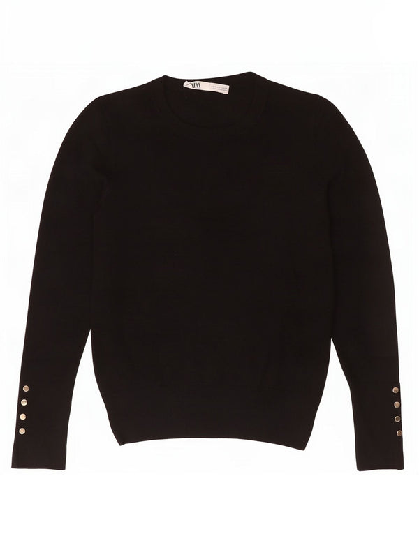 Zara Dame sweater med rund hals DK 10 Lille sort viskose