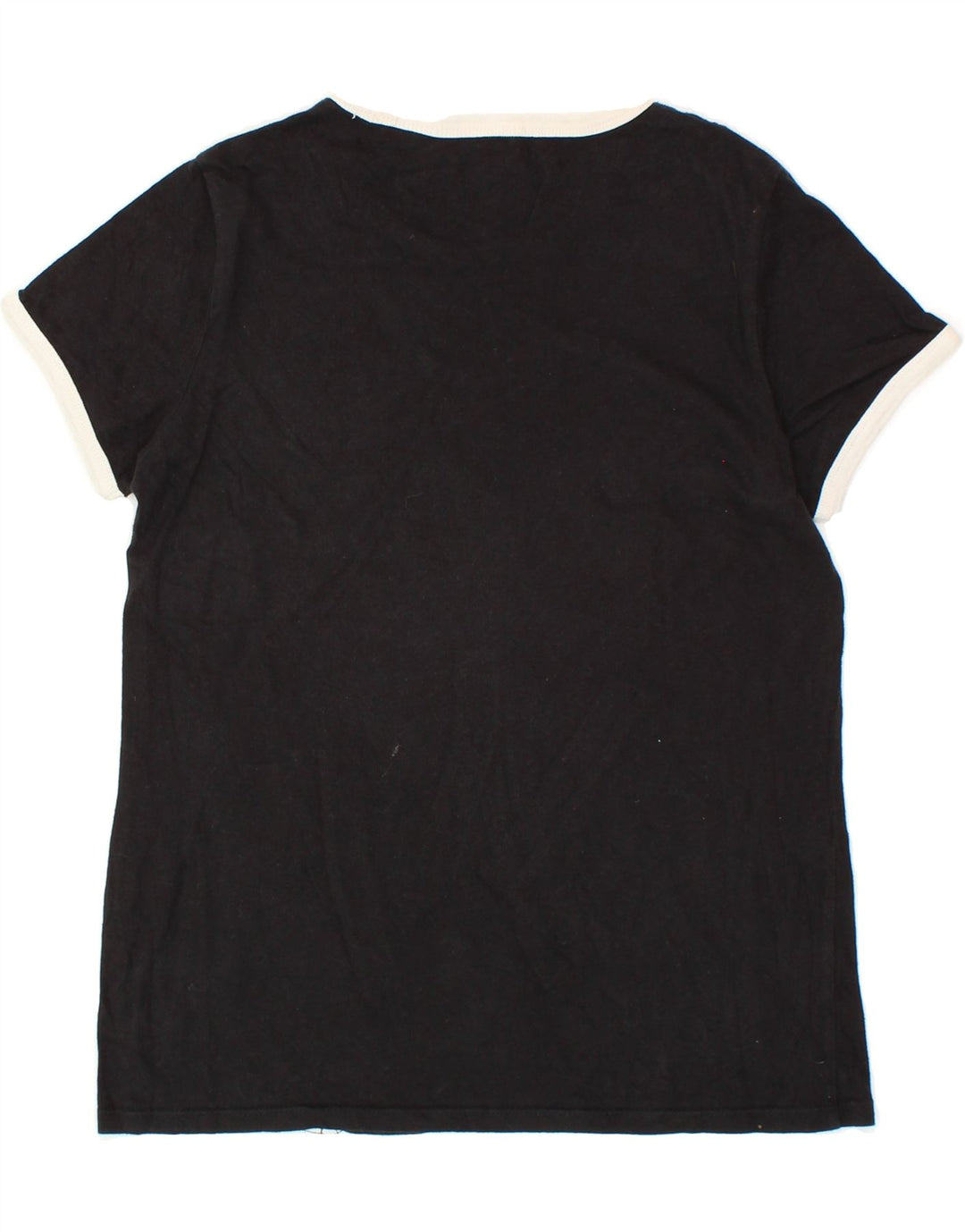 LEVI'S Womens Perfect Crew Graphic T-Shirt Top UK 10 Small Black Vintage Levi's and Second-Hand Levi's from Messina Hembry 