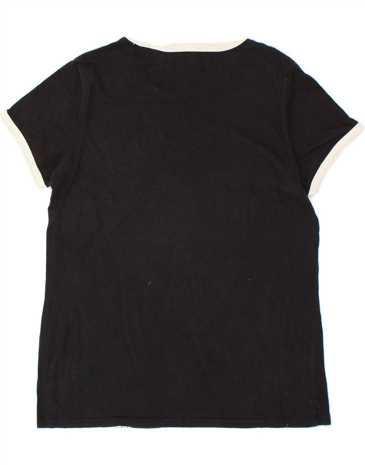 LEVI'S Womens Perfect Crew Graphic T-Shirt Top UK 10 Small Black Vintage Levi's and Second-Hand Levi's from Messina Hembry 