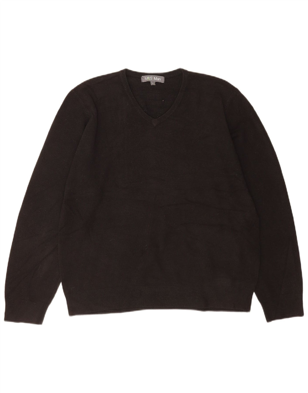 Marks & Spencer Herre V-hals sweater Stor sort akryl