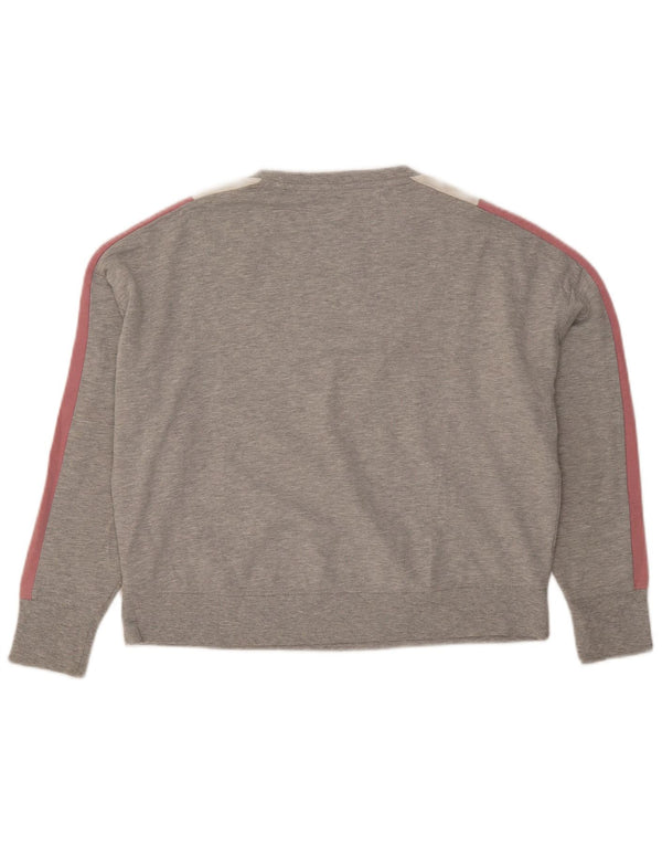Marks & Spencer Womens Crop Sweatshirt Jumper UK 12 Medium Grey Colourblock
