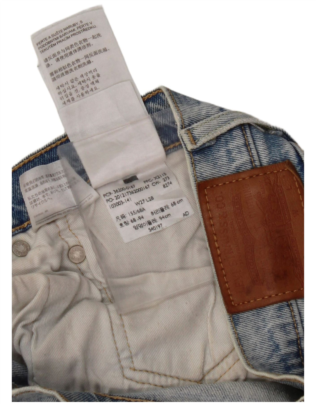 LEVI'S Straight Jeans til mænd W27 L28 Blå Bomuld
