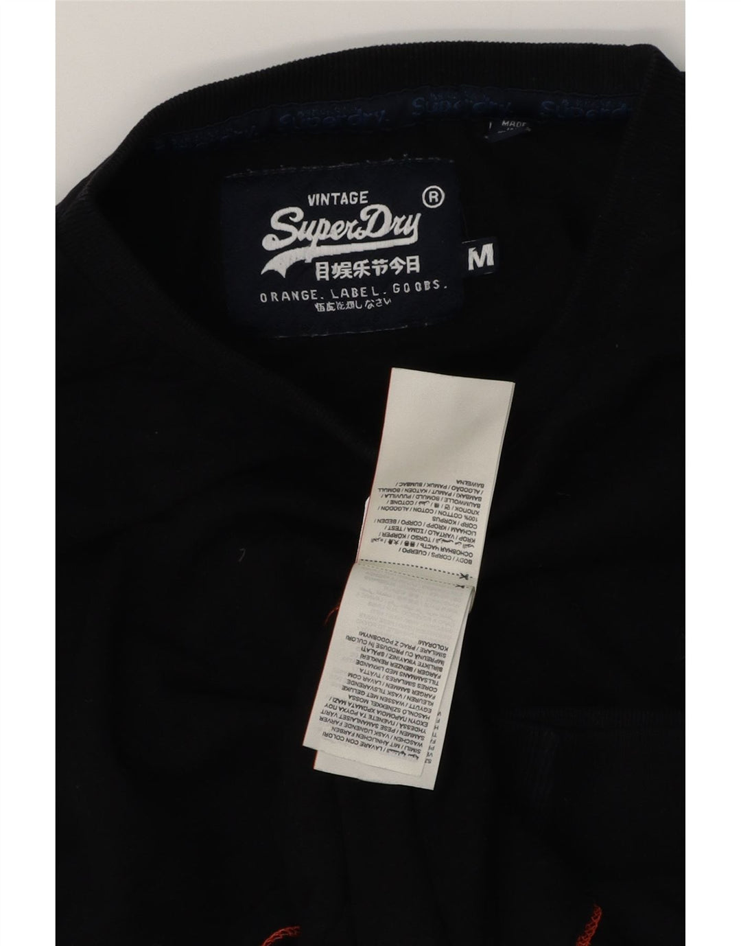 SUPERDRY Herre Top Langærmet Medium Sort Bomuld