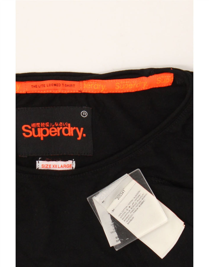 Superdry T-shirt top til mænd 2XL sort bomuld