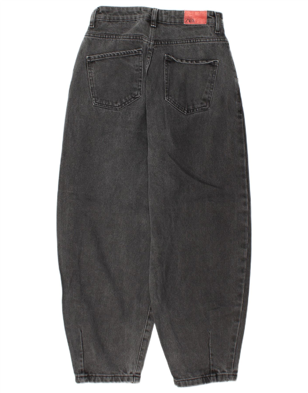 ZARA Balloon Crop Højtaljede Jeans EU 34 2XS W24 L25 Grå