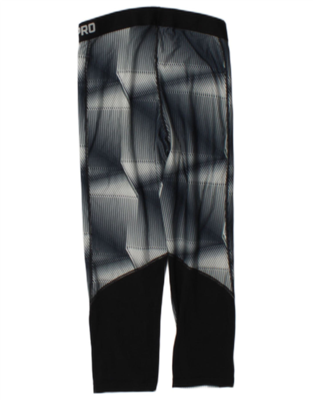 Nike Dame Dri Fit Capri Leggings UK 12 Medium Grey Geometrisk Polyester