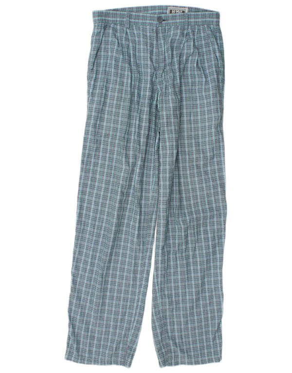 Vintage Herre-Pegged Chino-bukser W29 L31 blå ternet polyester