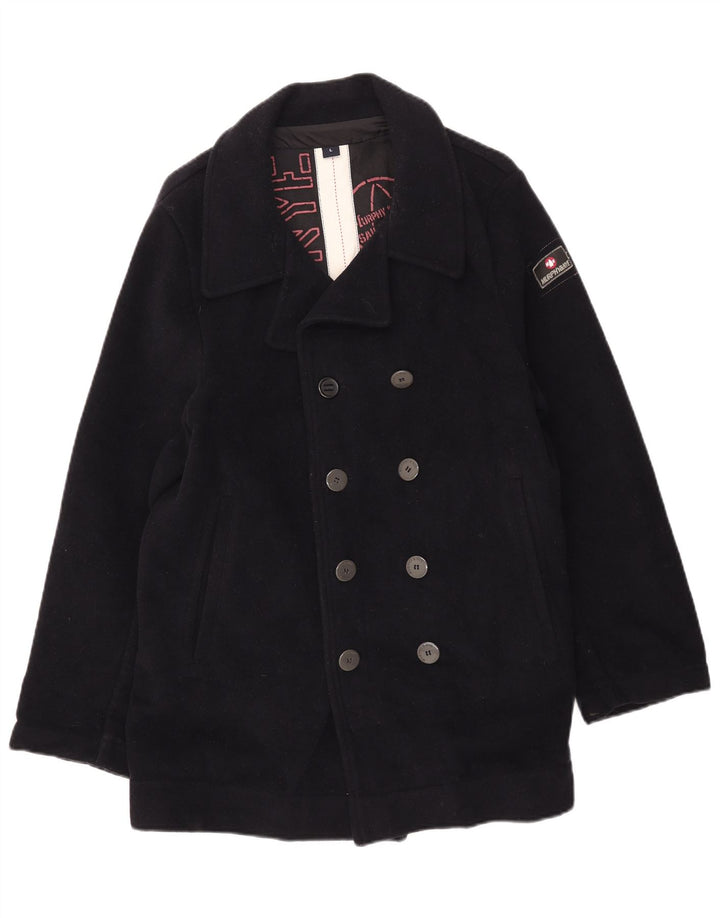 Murphy & Nye Herre Pea Coat UK 40 Large Navy Blue Wool