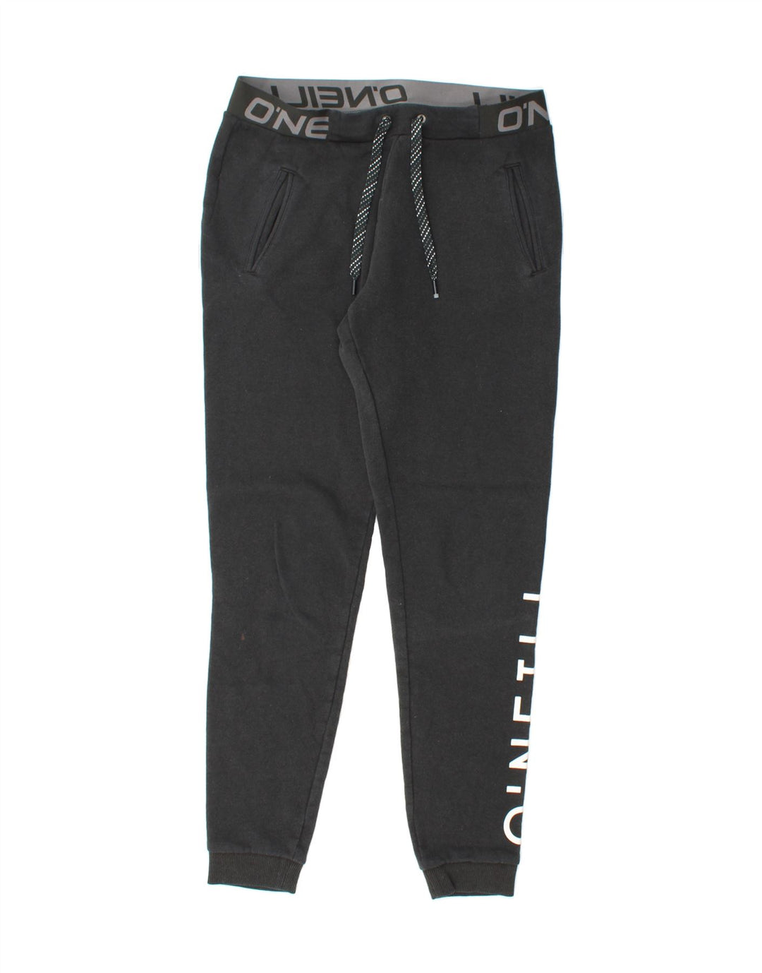 O'NEILL Womens Graphic Tracksuit Trousers Joggers UK 14 Medium  Black Vintage O'Neill and Second-Hand O'Neill from Messina Hembry 