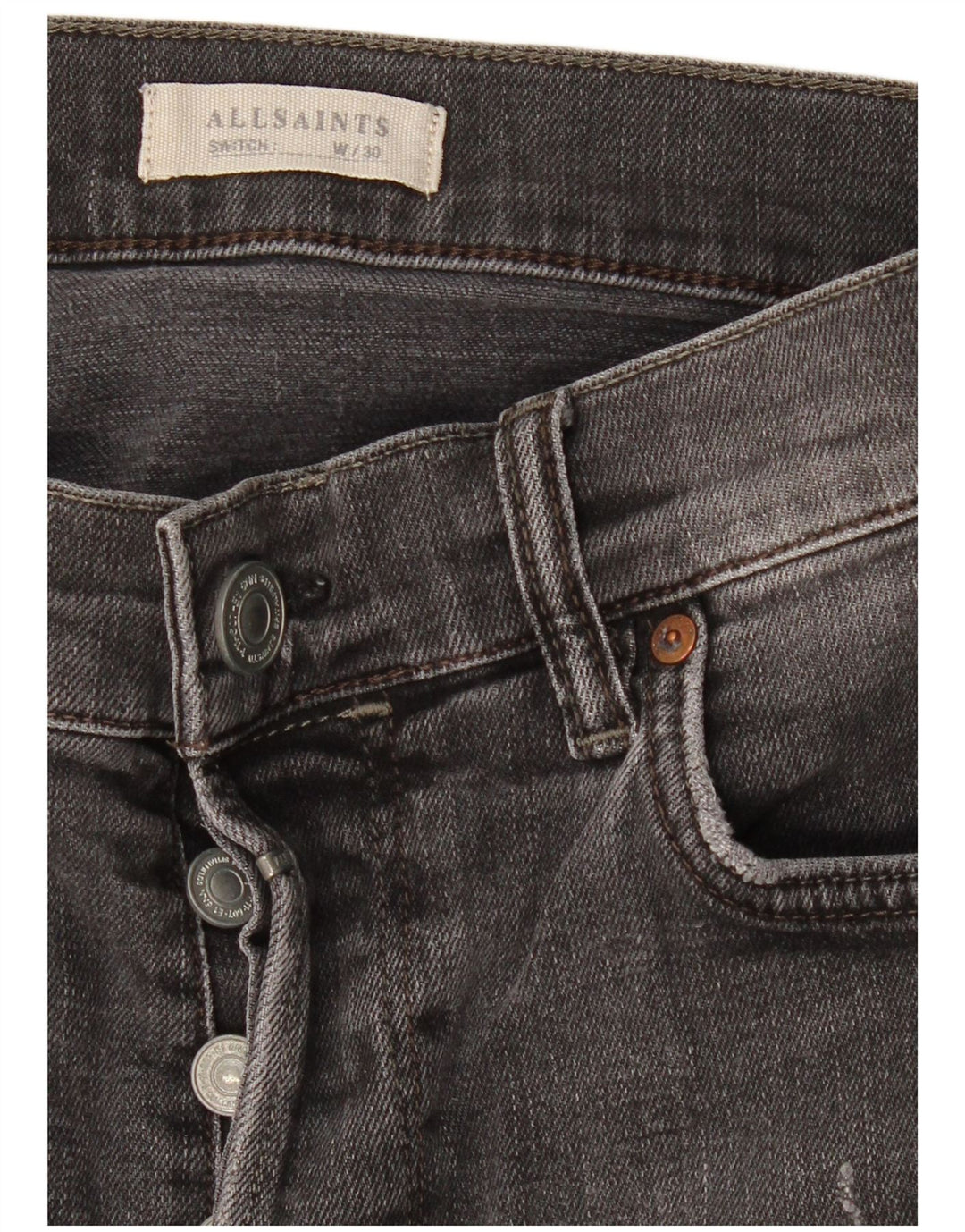 All Saints Herre Denim Shorts W30 Medium Grå